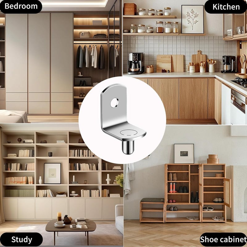 xflyxin 5mm Shelf Support Peg，L-Shaped Nickel-Plated Shelf pin Rack，Perforated Shelf Bracket Nails，Support Cabinet Shelf pinUsed for cabinets, Shelves and wardrobes - Image 5